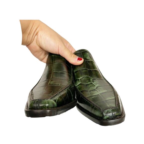 SIES MARJAN Heeled Mules Kaya Embossed Croco Mule Leather Italian Designer NIB - Picture 5 of 10